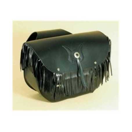 (217071) Alforjas Custom Low Bag Flecos Piel Negra Spaan (Juego)