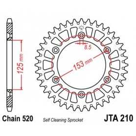 (A21042) Corona JT 210 de aluminio con 42 dientes