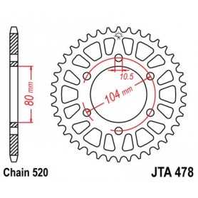 (A47844) Corona JT 478 de aluminio con 44 dientes