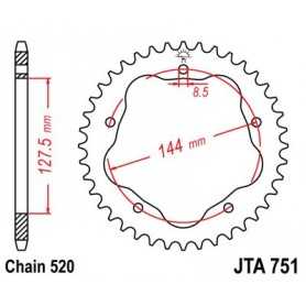 (A75143) Corona JT 751 de aluminio con 43 dientes