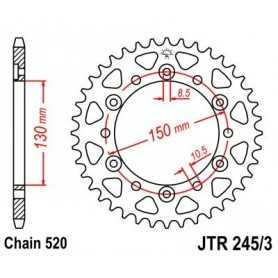 (R245345) Corona JT 245/3 de acero con 45 dientes