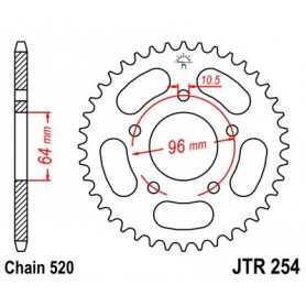 (R25437) Corona JT 254 de acero con 37 dientes