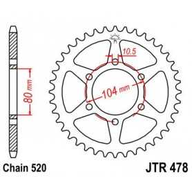 (R47845) Corona JT 478 de acero con 45 dientes