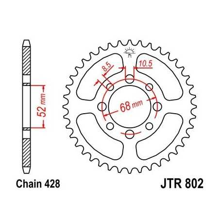 (R80234) Corona JT 802 de acero con 34 dientes