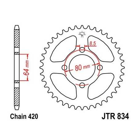 (R83435) Corona JT 834 de acero con 35 dientes