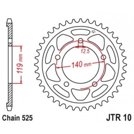 (JTR10.45) Corona JT 10 de acero con 45 dientes