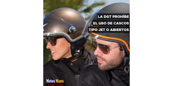 La DGT prohíbe el uso de cascos tipo jet o abiertos